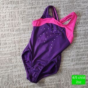 Freestyle Danskin girls dance gymnastics leotard pink purple size XS 4/5